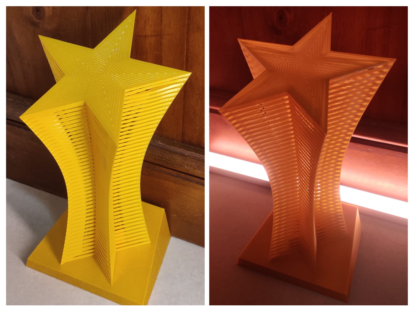 Star Layered Texture Vase Mode Trophy With Stand