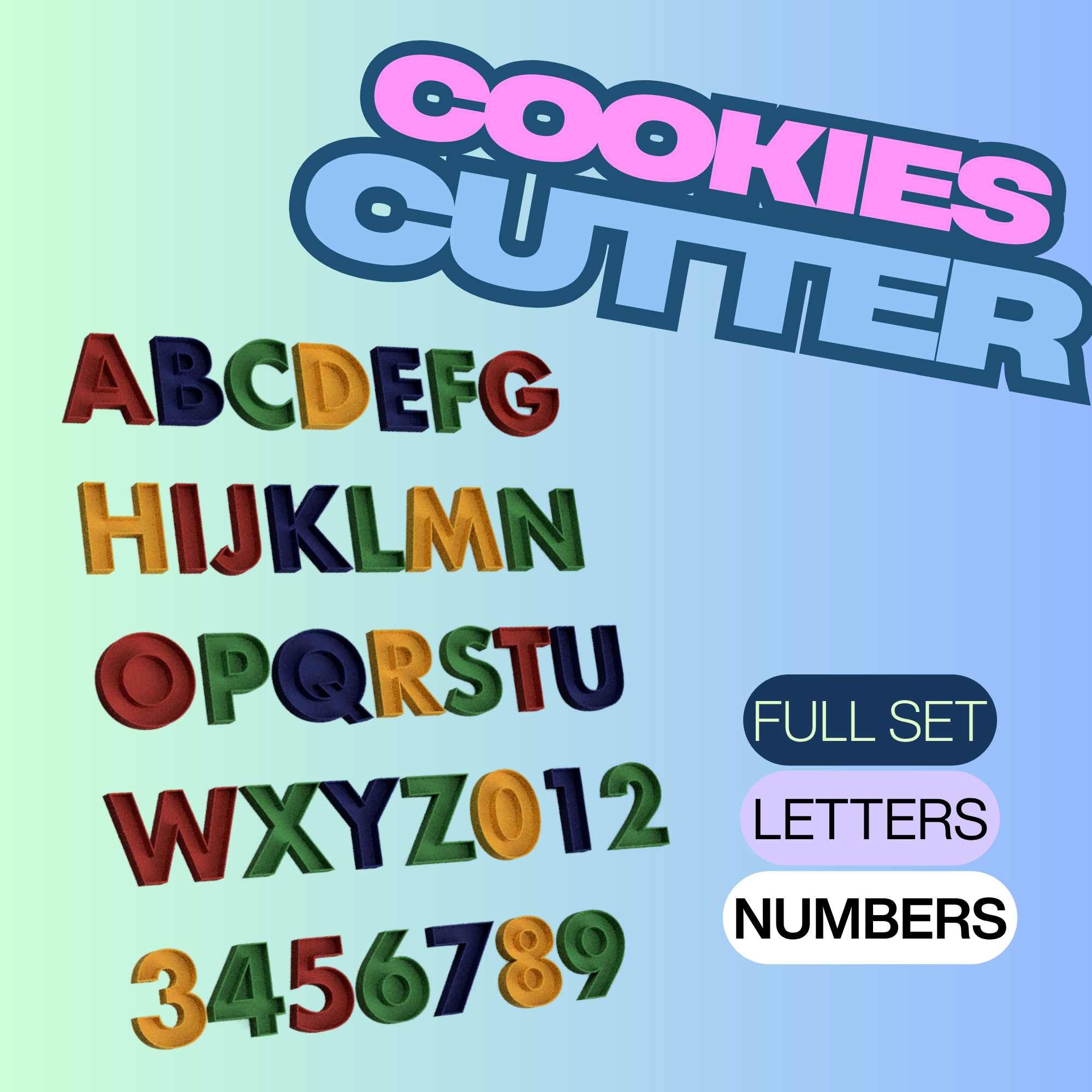 COOKIES CUTTER full alphabet Letters and numbers