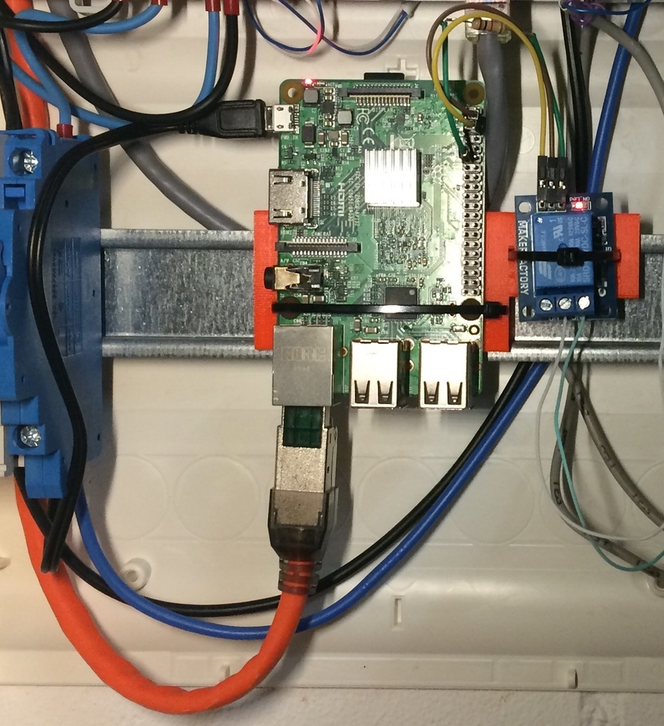 Raspberry Pi + Relais Holder DIN Rail 35x7.5mm