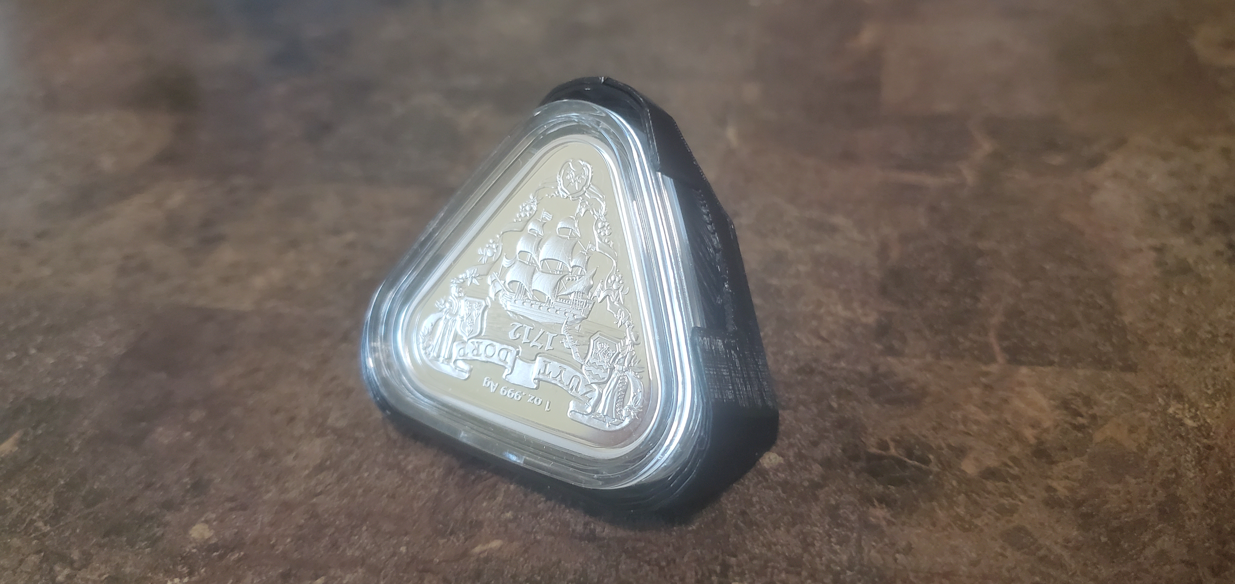 Silver Australian Shipwreck Triangular coin holder