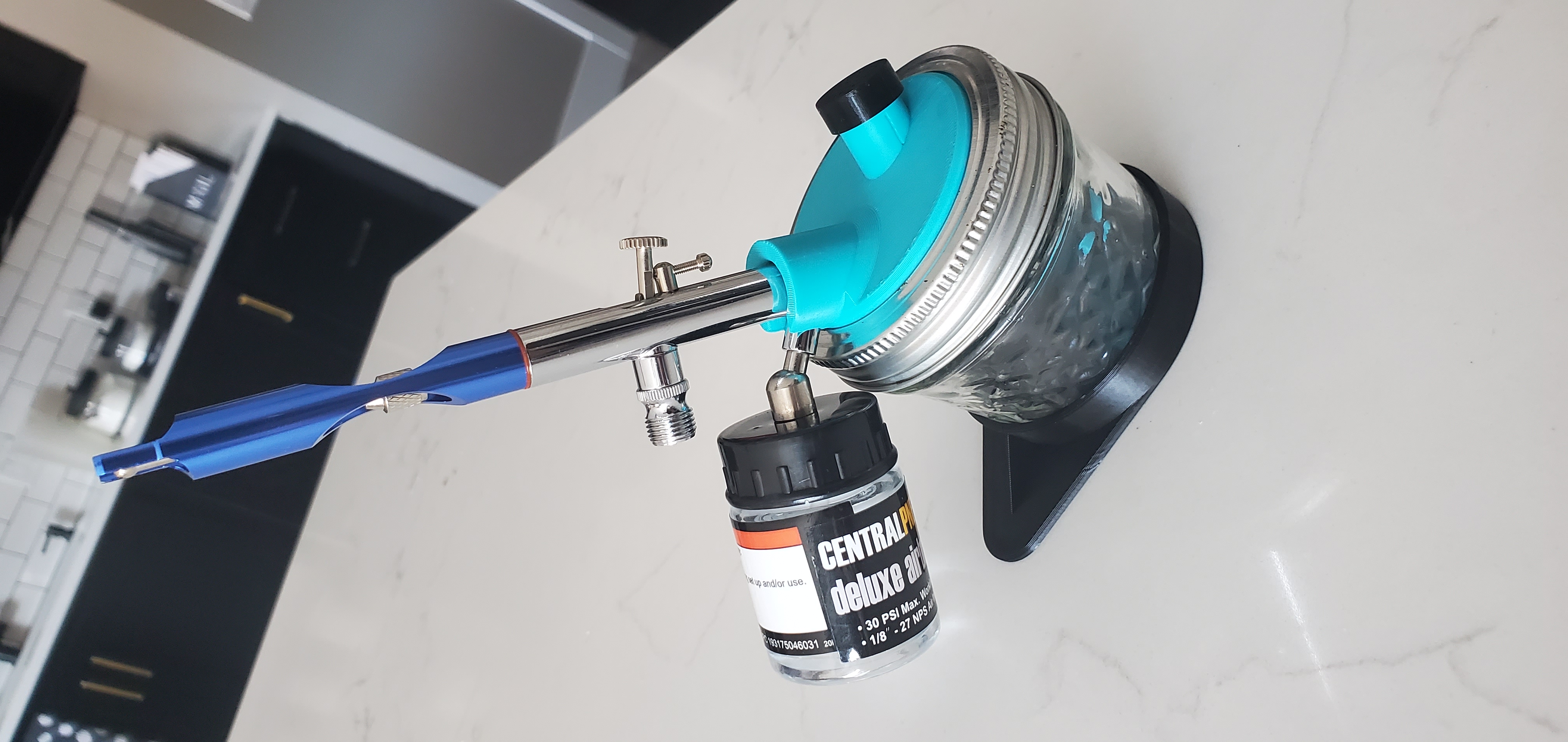 Harbor Freight Airbrush Mason Jar Cleaning Lid by Tyler Durden