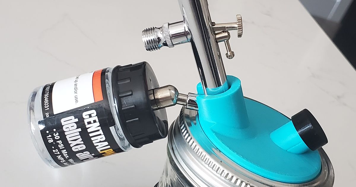 Harbor Freight Airbrush Mason Jar Cleaning Lid by Tyler Durden