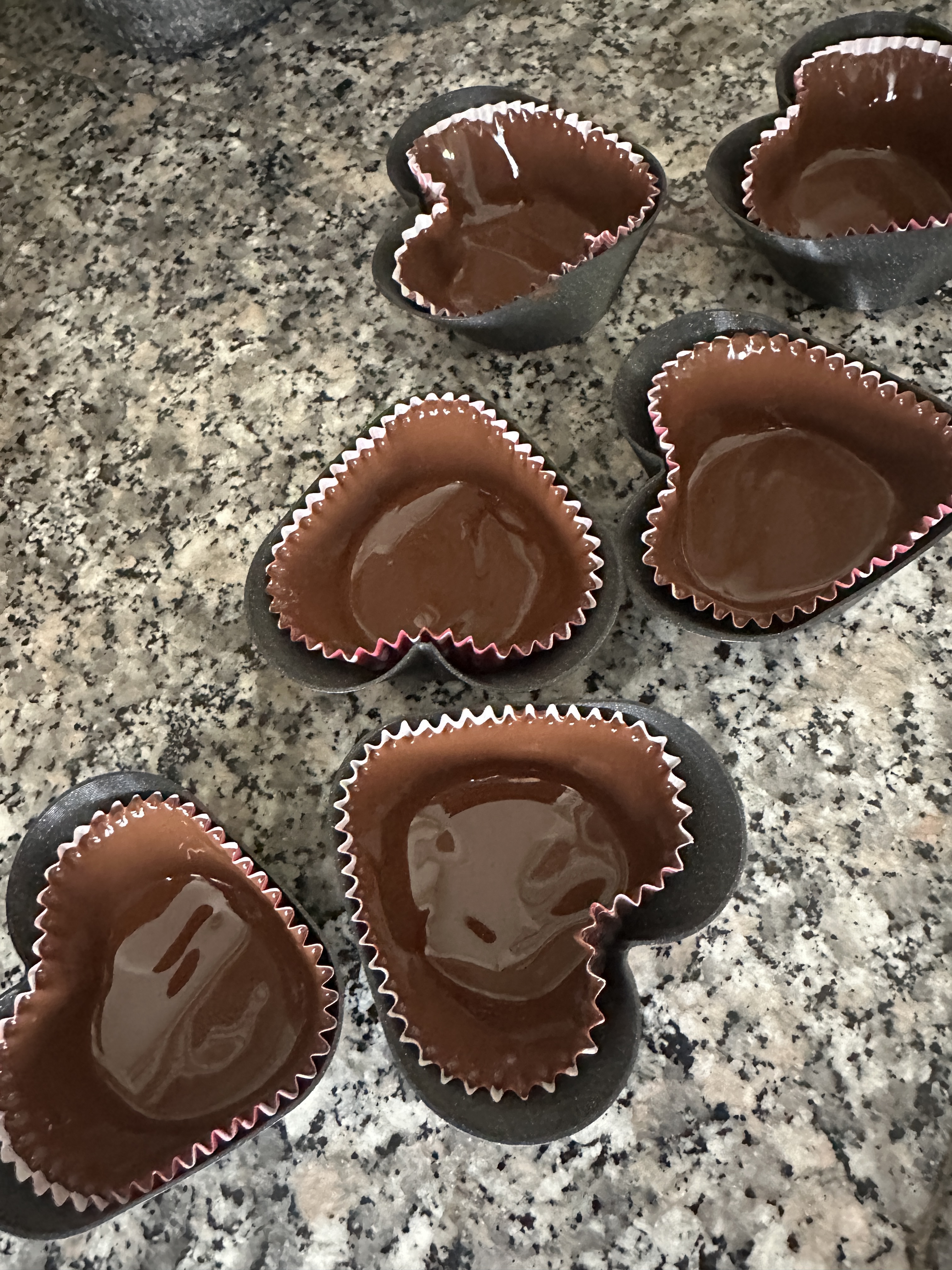 Heart shaped chocolate cupcake baking cup
