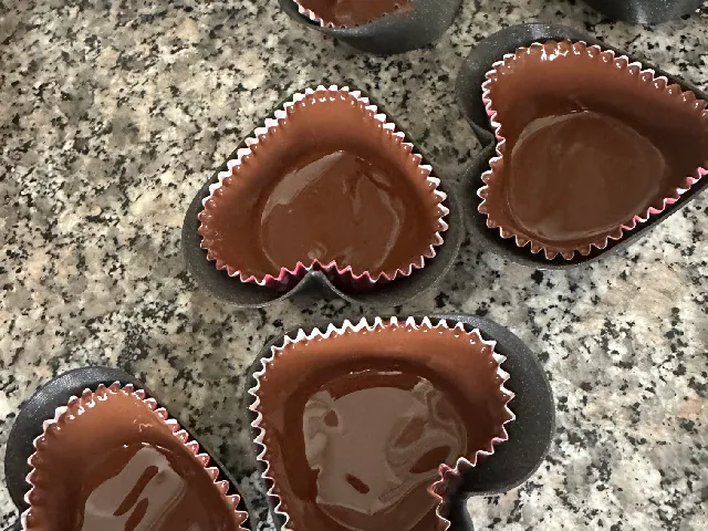 Heart shaped chocolate cupcake baking cup