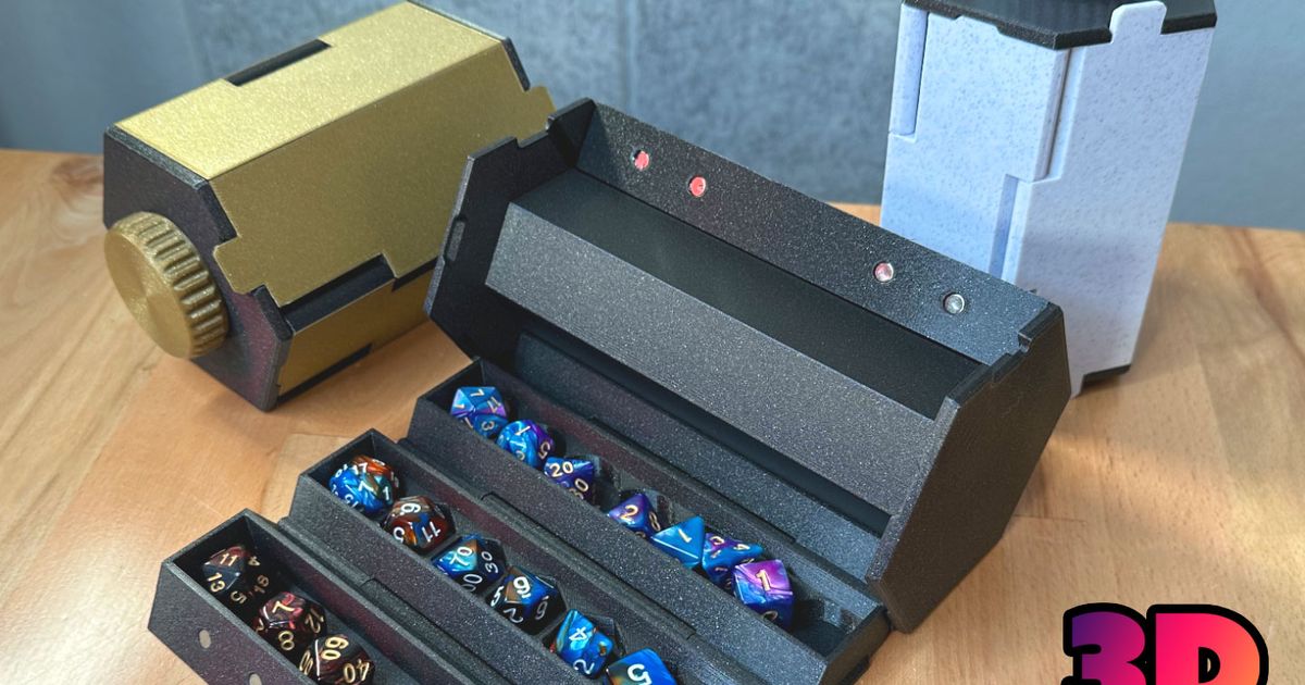 Stackable D&D Dice Box by Jelle, Download free STL model