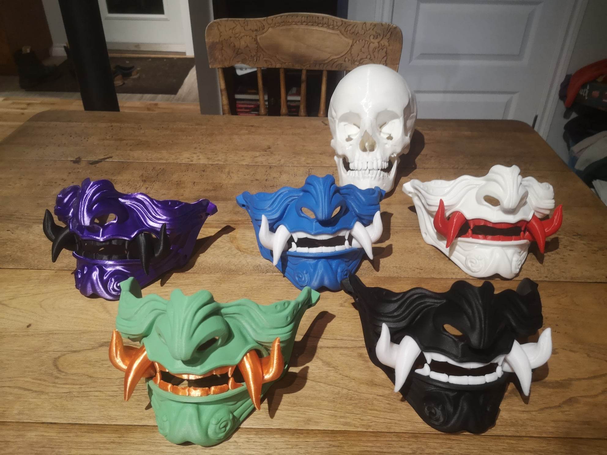 Miniatura 4 do modelo 3D Samurai Mask Model 3 (split for multiple colors)