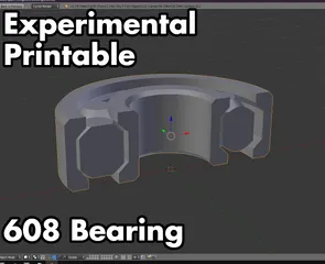 608 Bearing: Experimental Print-In-Place Design (Needs custom print settings)