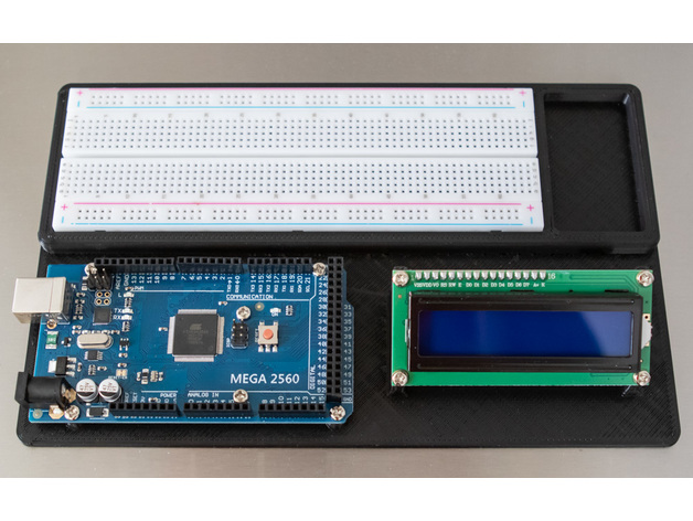 Arduino Uno and Mega 2560 Stand with LCD and Breadboard Mounts