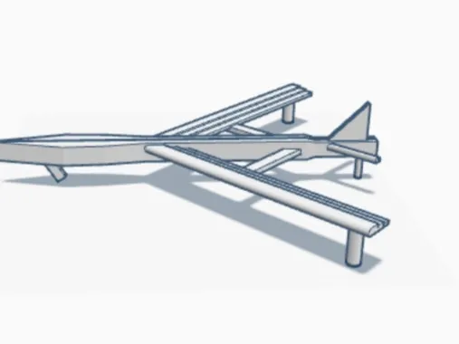 Glider with rubber band launch