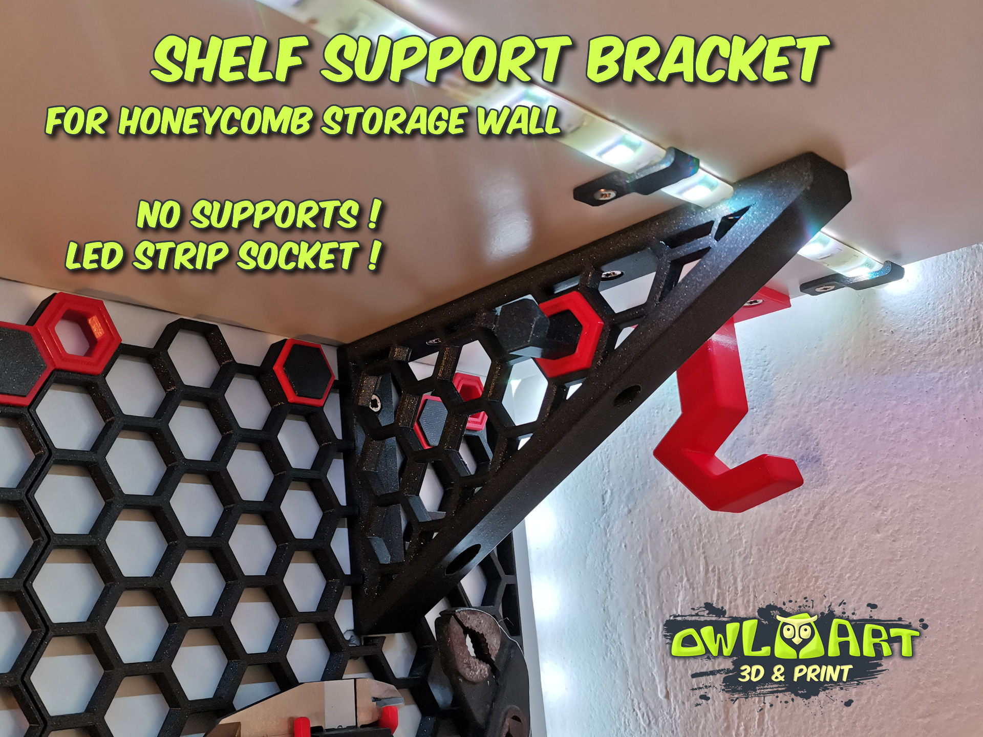 Shelf Support Bracket (Honeycomb Storage Wall Compatible)