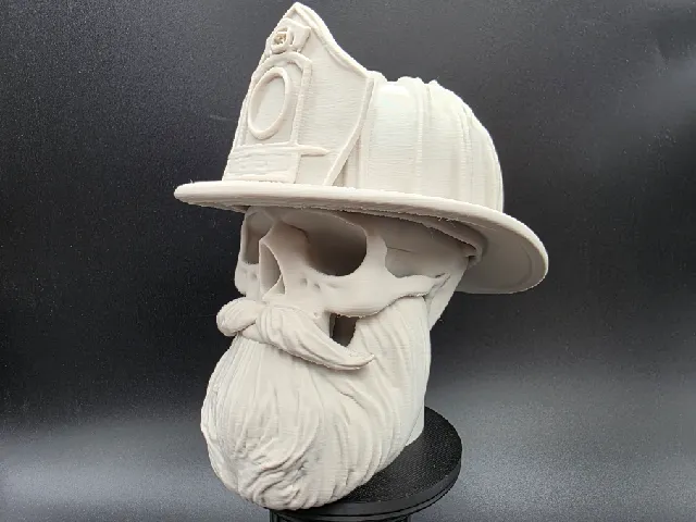 Bearded Fireman Skull (Standing Version)