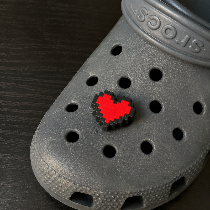 Pixel Heart Croc Charm | Fast Print | Only 2g by Hicks Prints ...