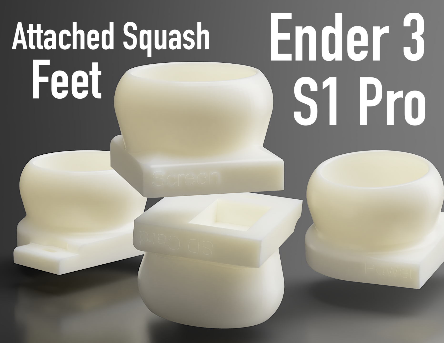 Ender 3 S1 Pro Specific Squash Ball Feet Screwed in! Uses NBR cup