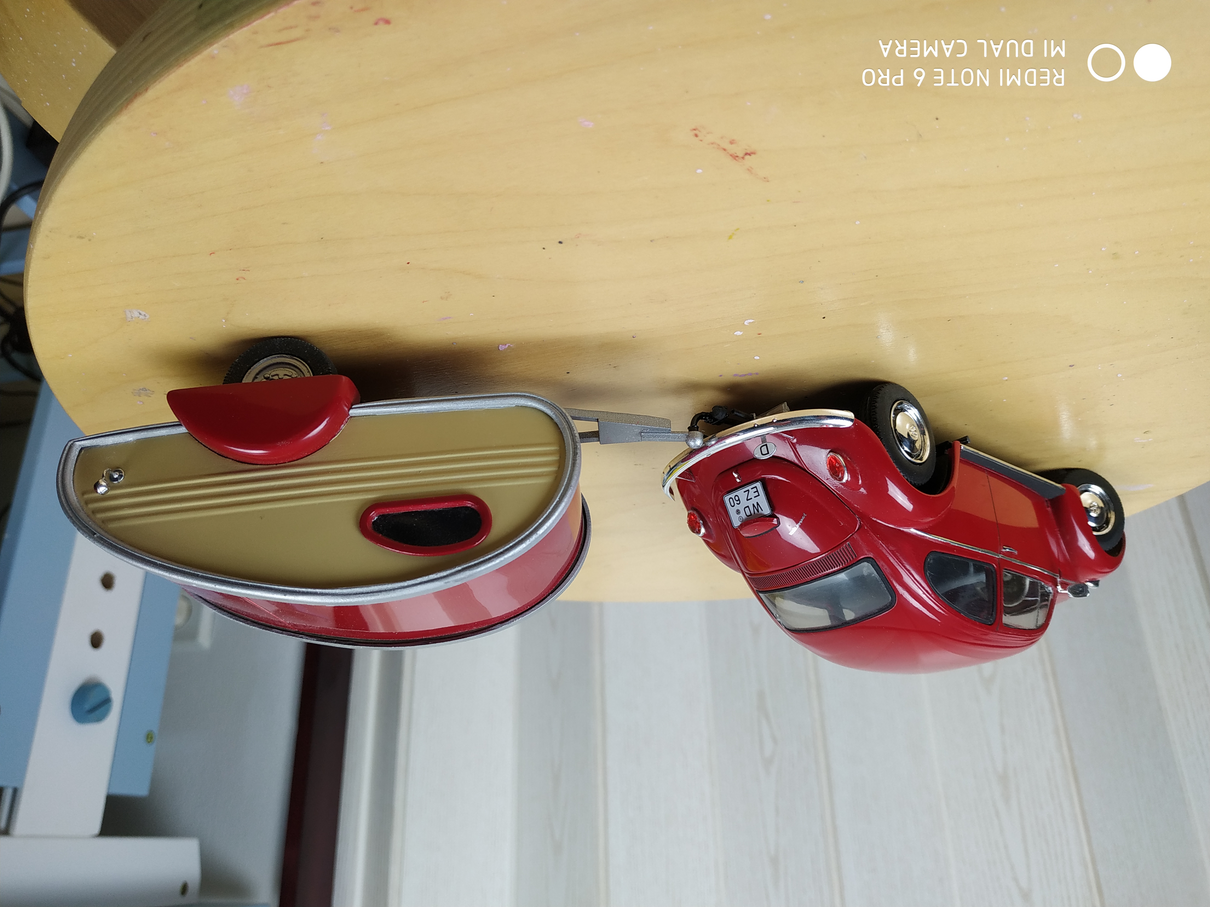 Vintage teardrop camping trailer