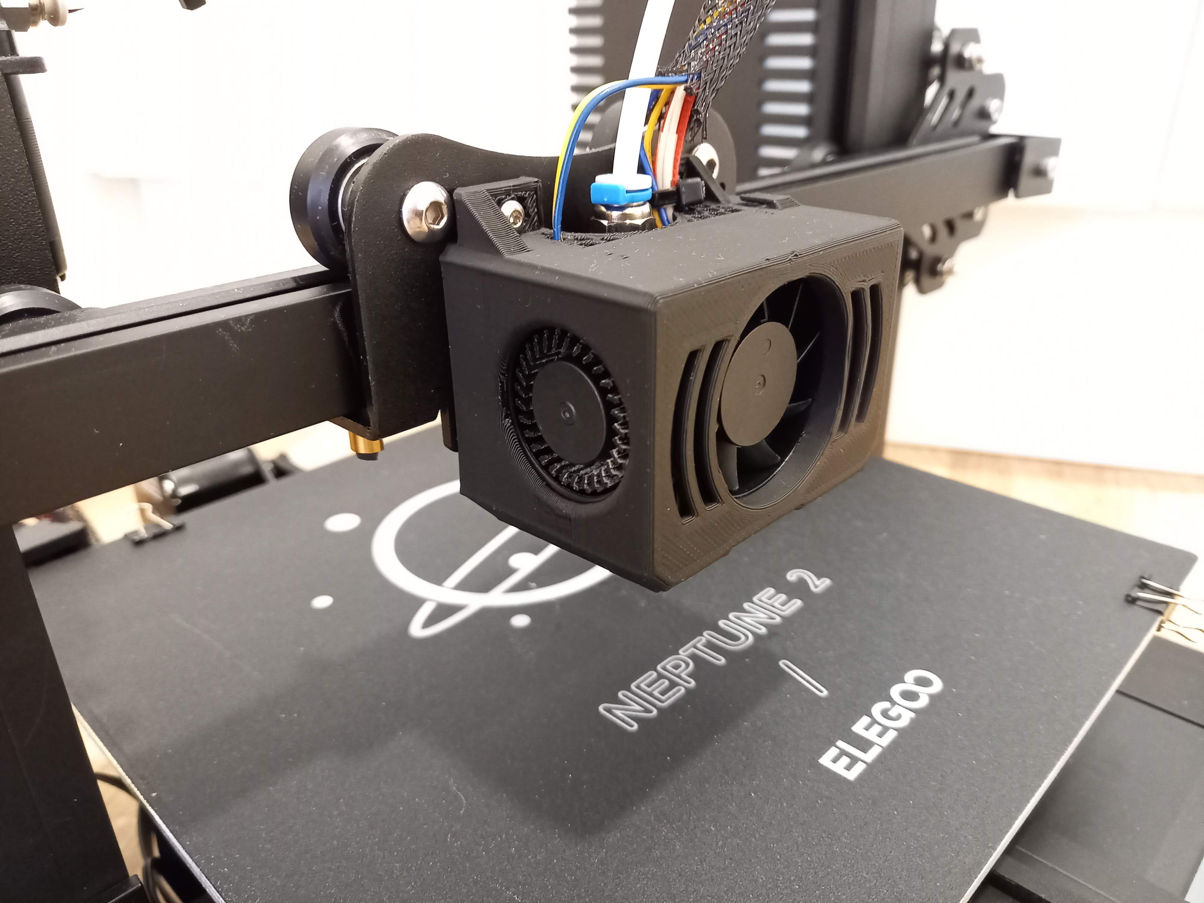 Elegoo Neptune 2 dual 4010 blower fan mod remix by FinEngineer