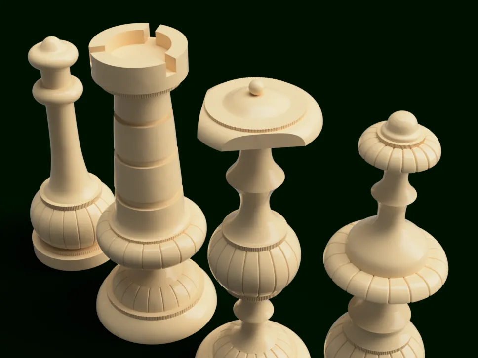 English Rowbotham Chess Set by Jeff Burton