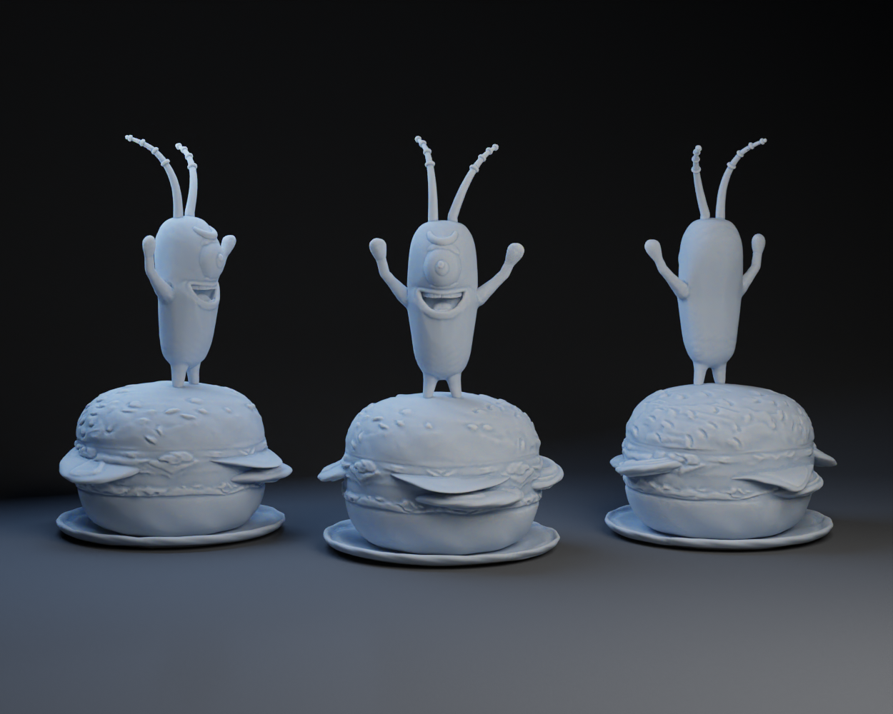 Plankton on Crabby Patty.