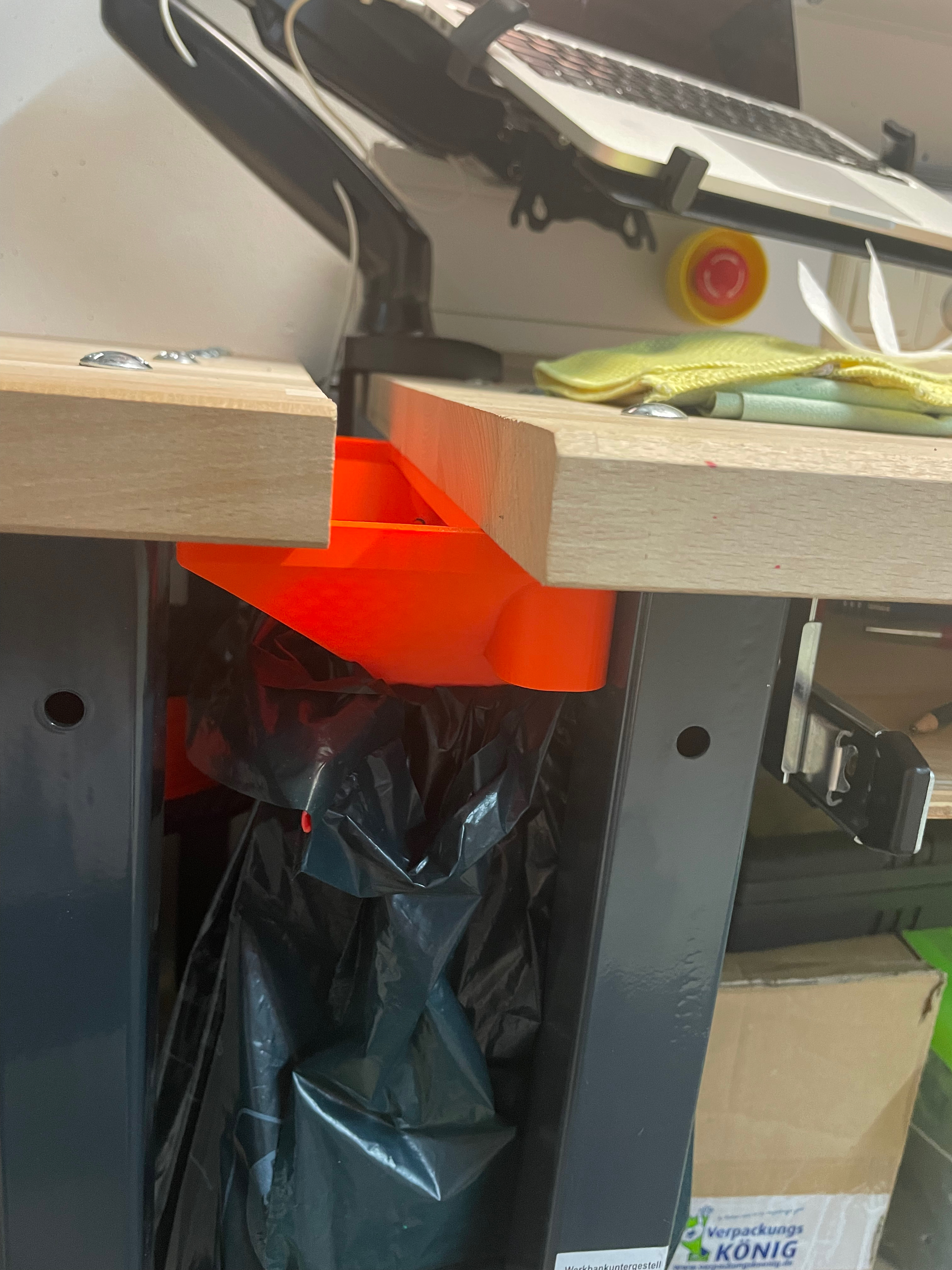 Under table waste funnel