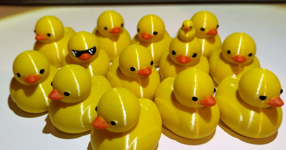 Floating Plastic Ducks By Desk Drawer 