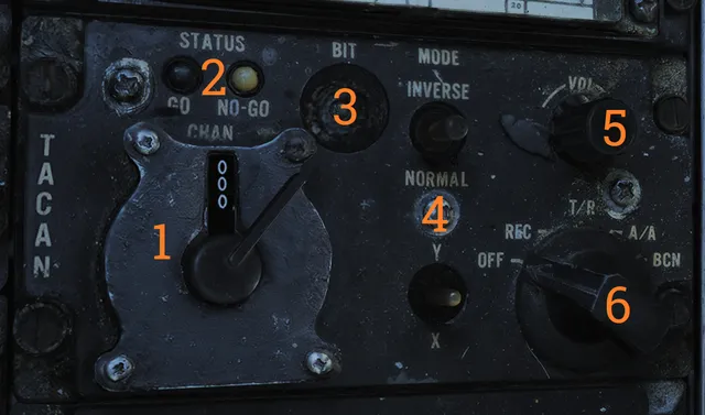 F-14 Tomcat TACAN Control Panel