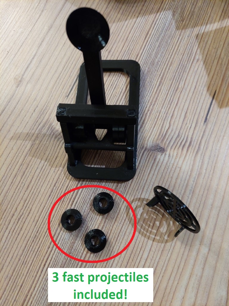 Catapult Card + 3 fast projectiles fits PrusaMini