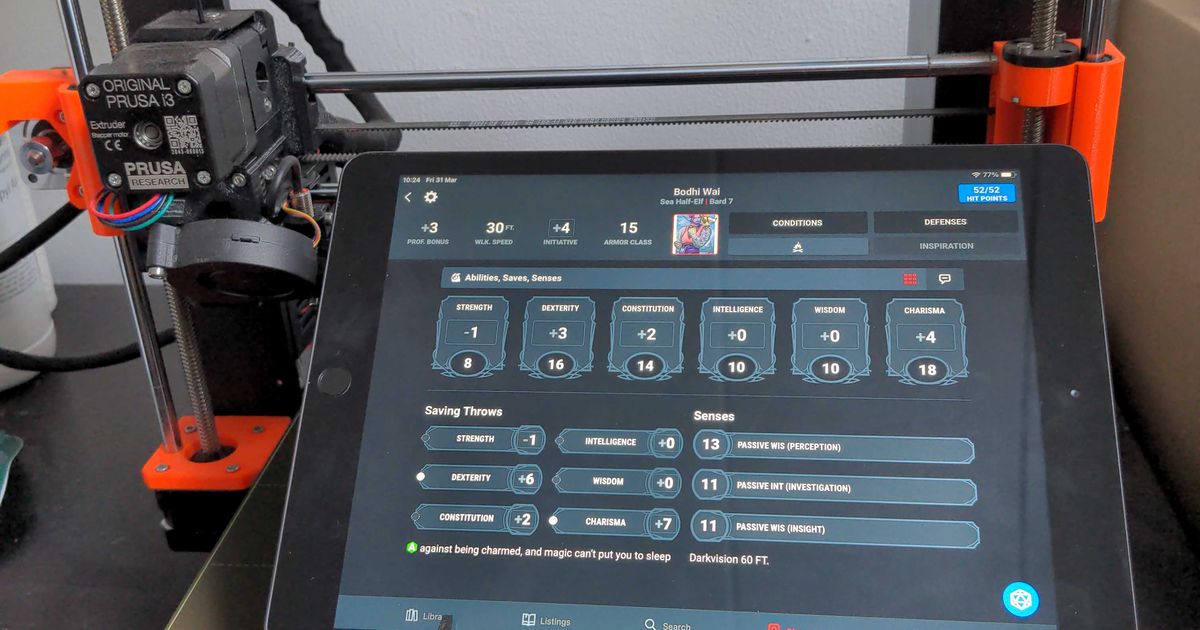 Dice holder and tray with integrated tablet stand by Unmasked4118