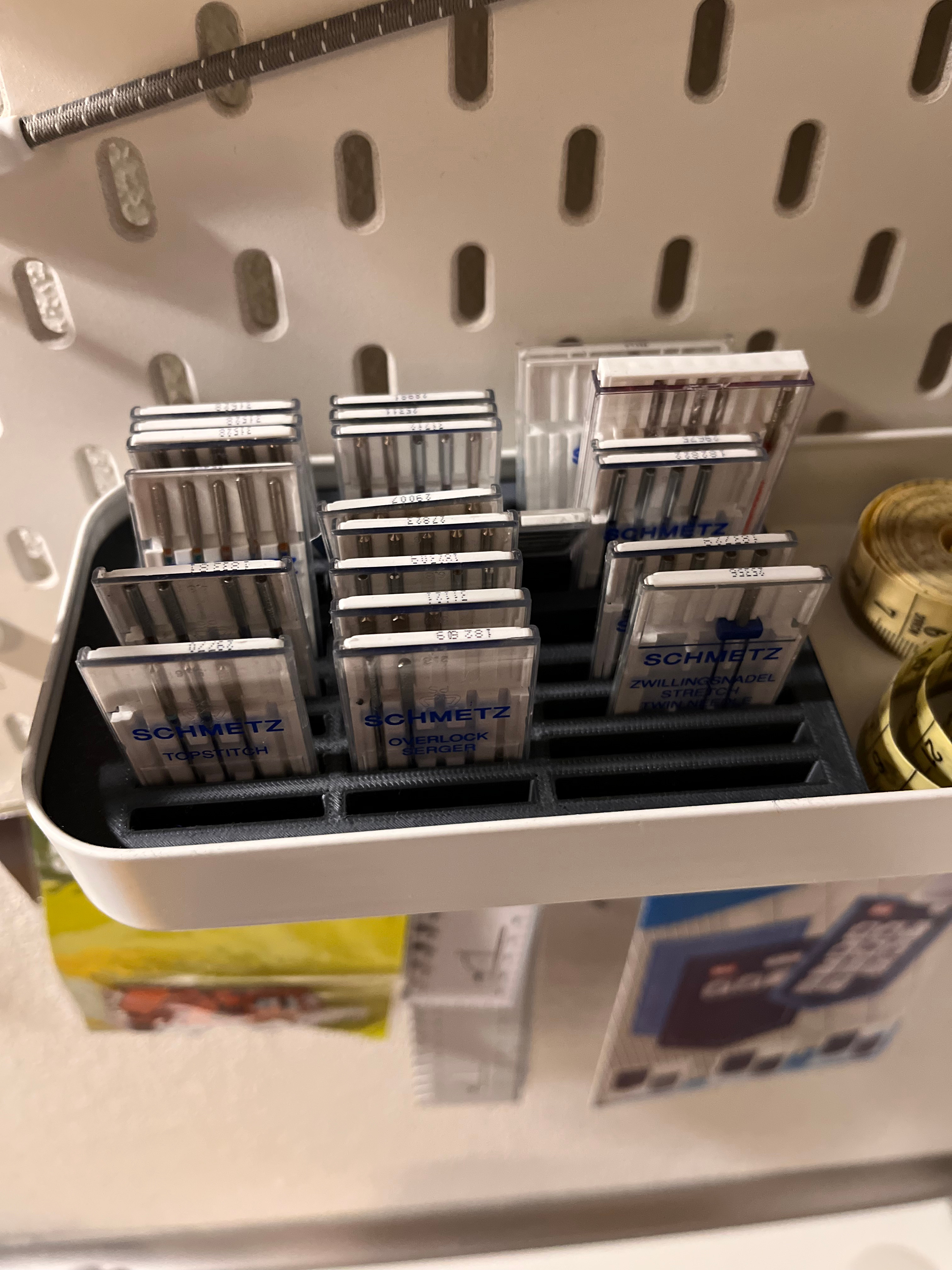 Ikea Skadis sewing needle tray inlay