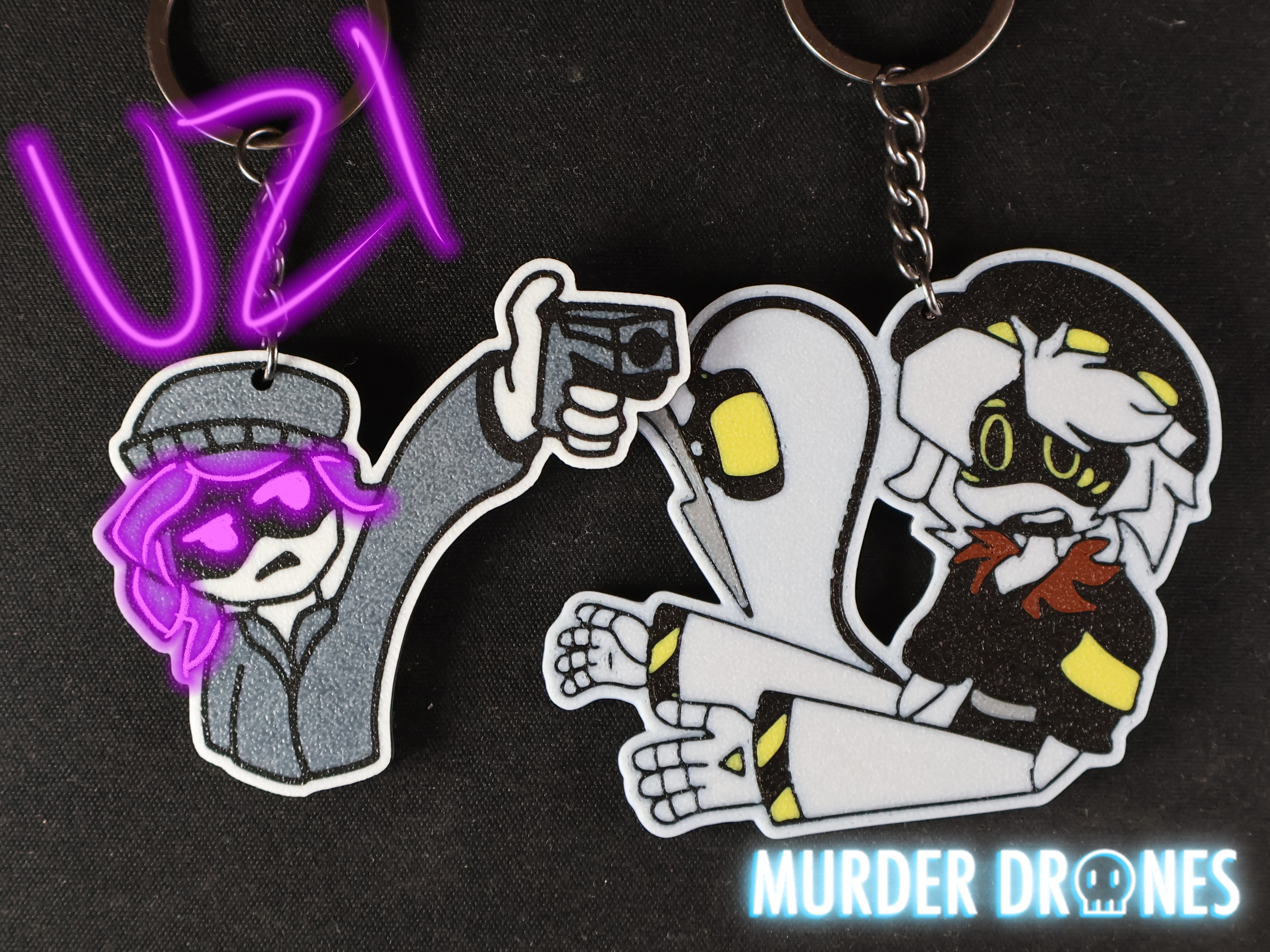 Uzi Keychain Murder Drones Glitch pin
