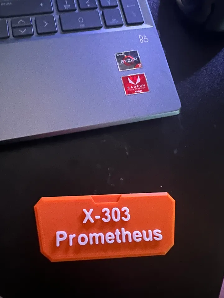 X-303 Prometheus name plate to go with the stand. by 3D geek | Download ...