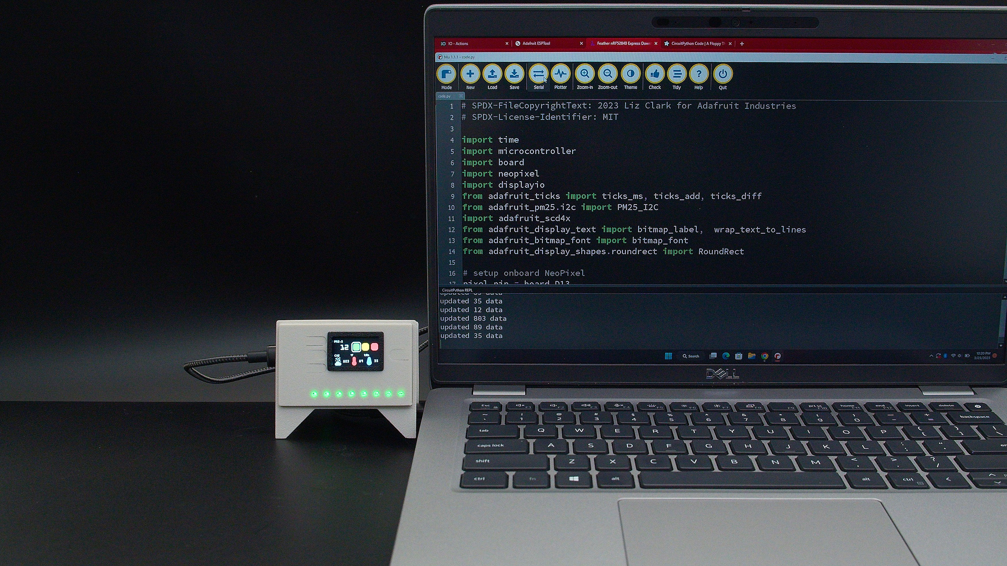 Air Quality Monitor - AQI PMSA by Adafruit | Download free STL model ...