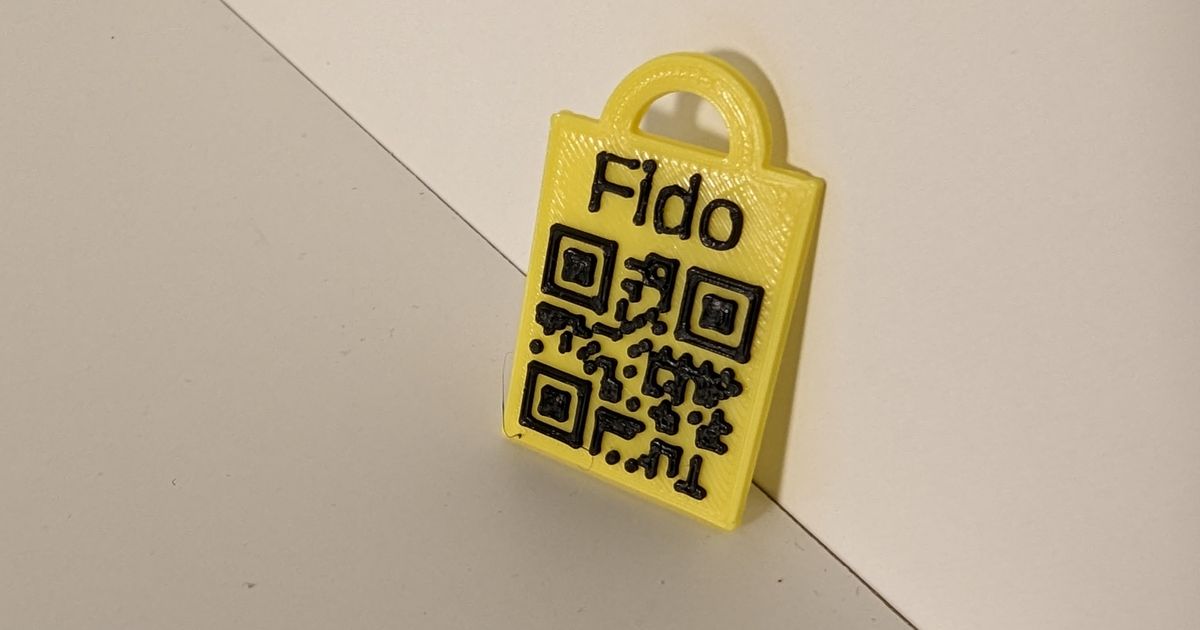 QR Code Pet Name Tag by Benjals Download free STL model