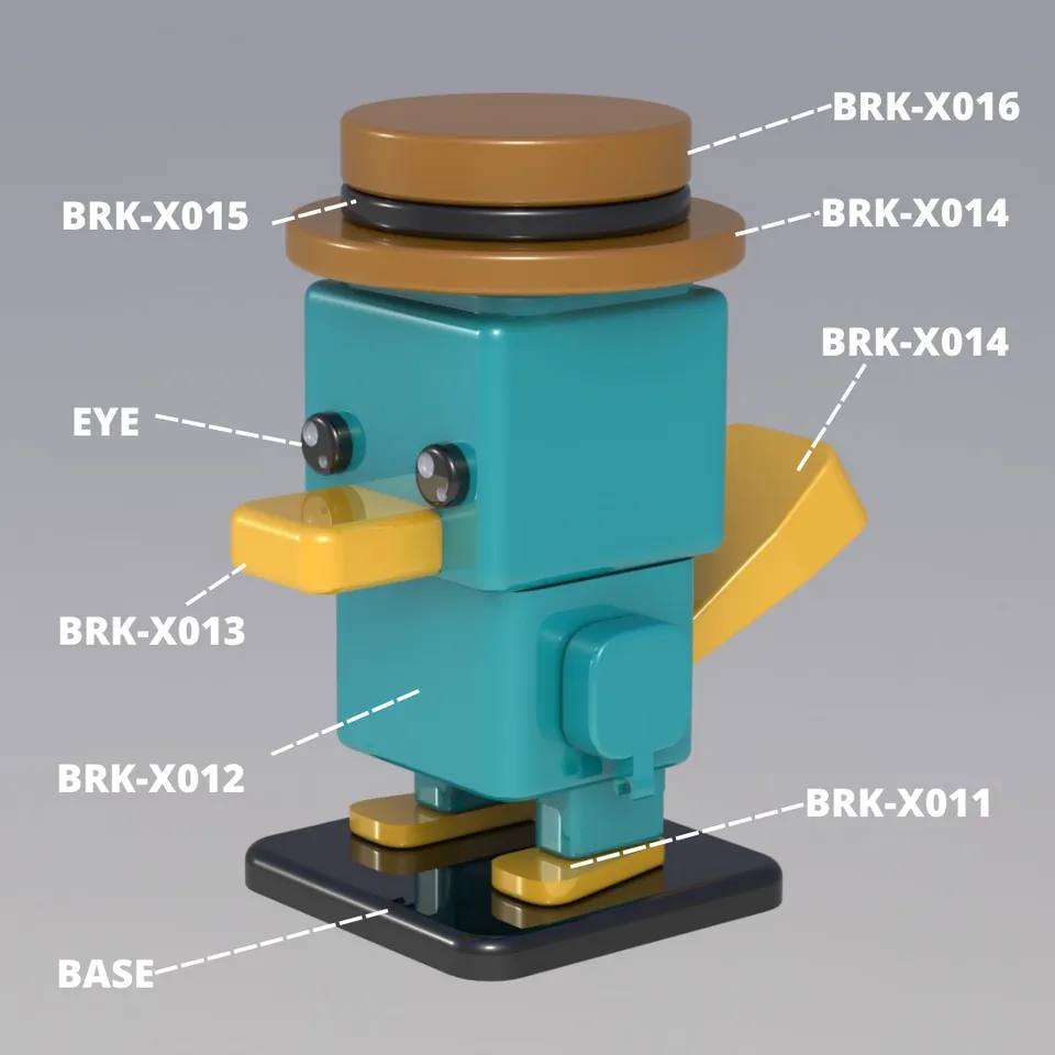 SQUARED PERRY THE PLATYPUS by Printing Mechanisms By Dani