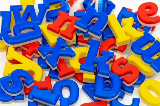 Two-Color Alphabet Small Letters with embedded Magnets