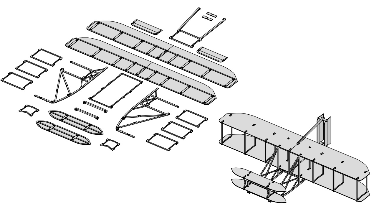 150 scale 1905 Wright Flyer (Glider) by Avgjo Download free STL