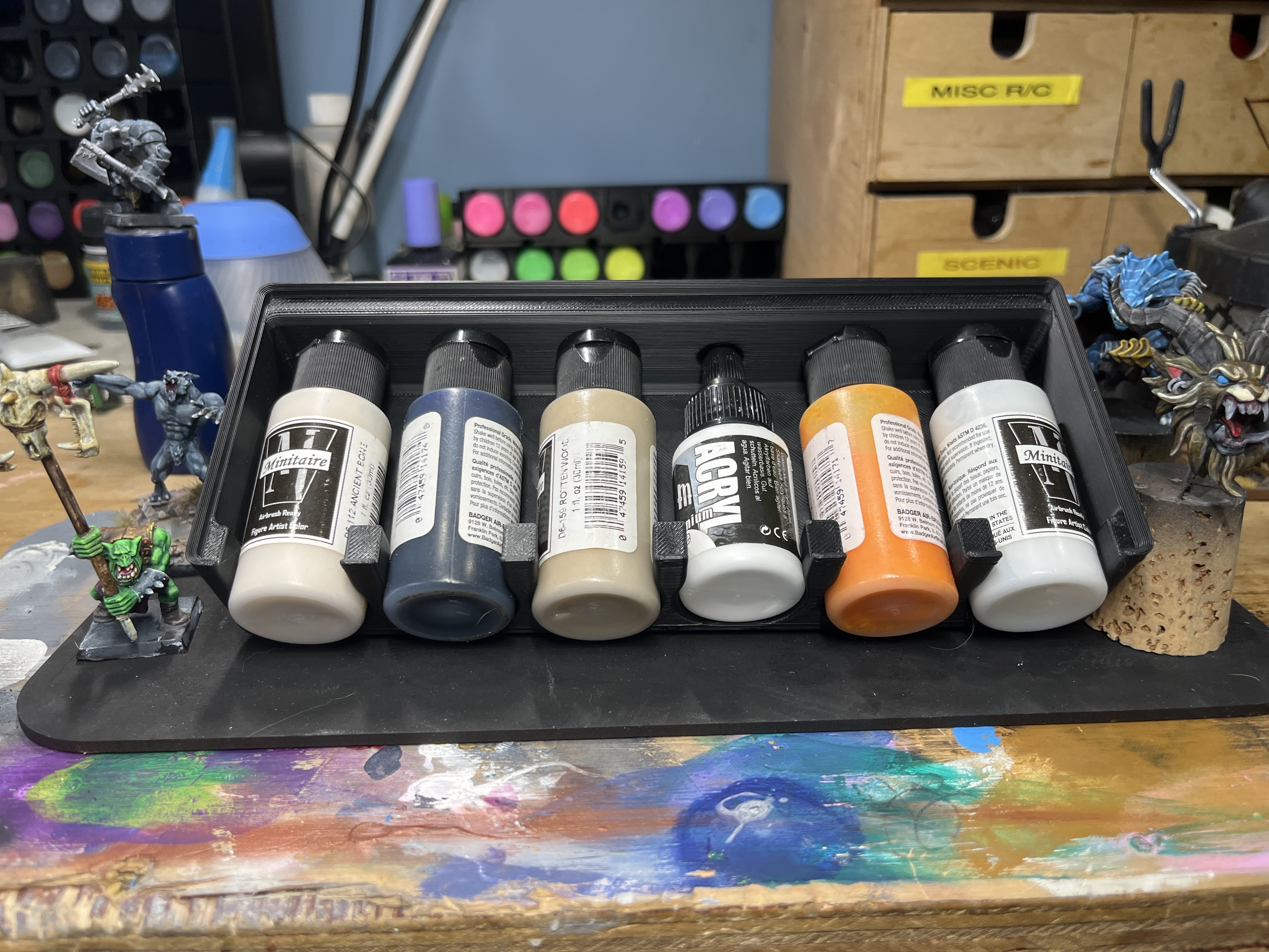Gridfinity Pro Acryl and Minitaire Stackable Paint Storage