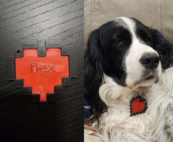 Customizable Minecraft Heart Dog Tag