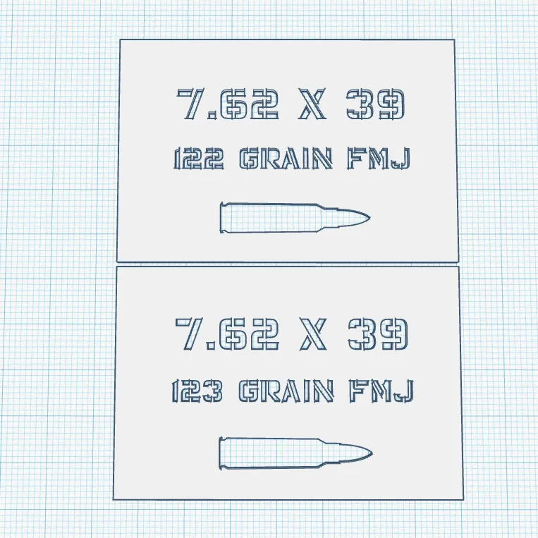 7.62x39 Ammo Can Label Paint Stencils (122gr / 123gr) by Hellforge