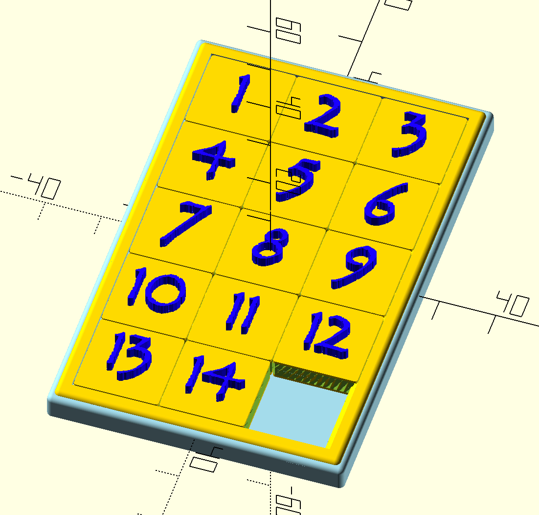 Miniatura 2 do modelo 3D Customizable 15 Puzzle