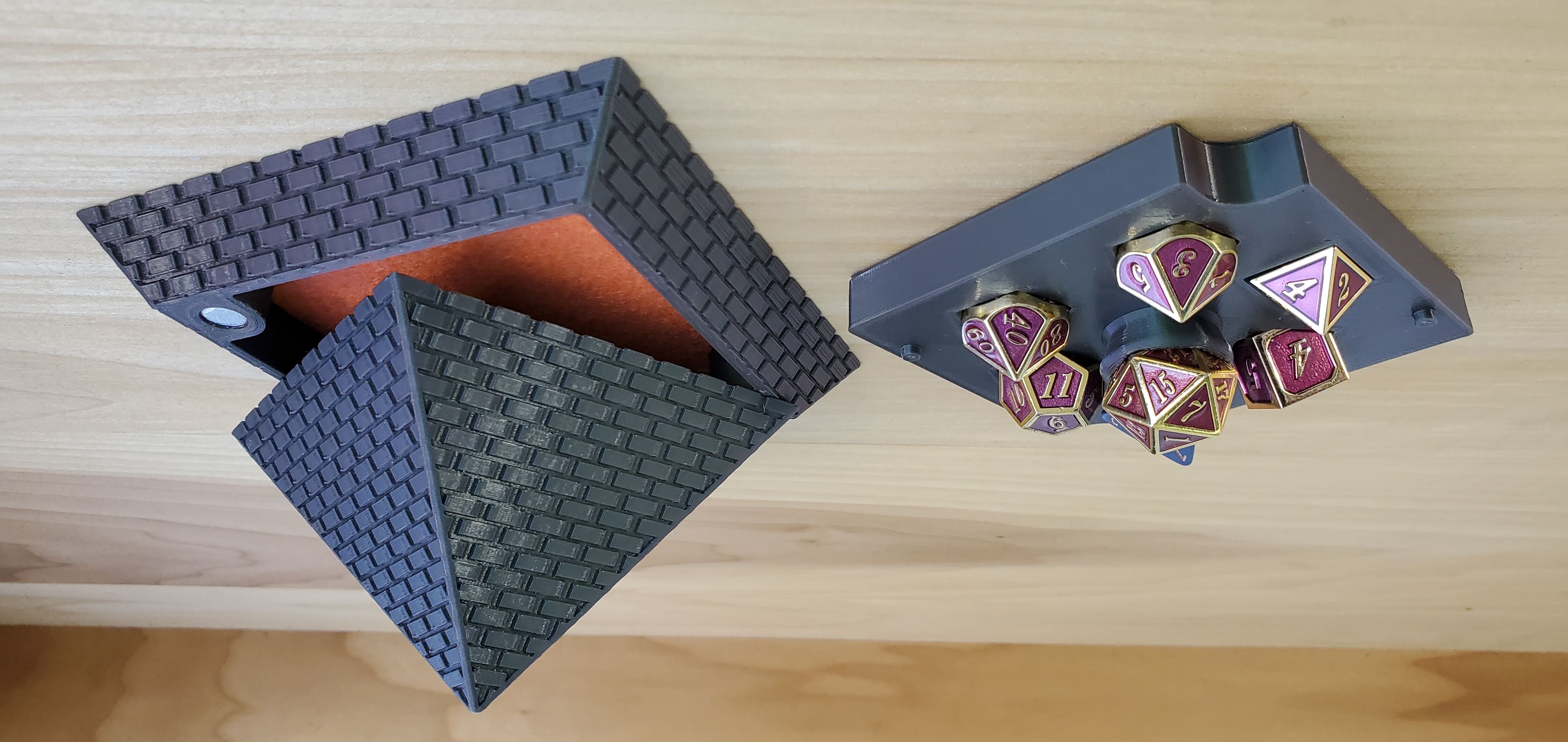Pyramid Dice Box with Removable Mini Tray