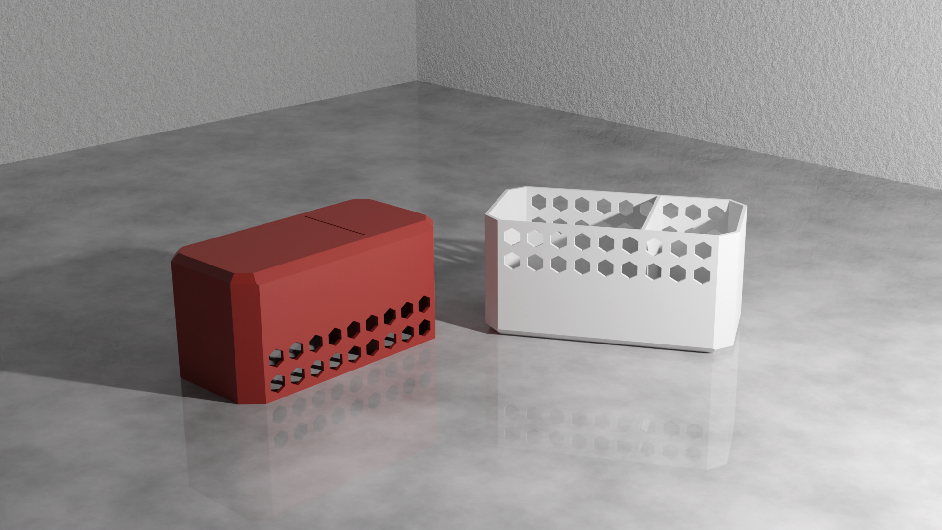 HEX Desktop Finger Bongos (Doubles as Caddy) (No Supports!)