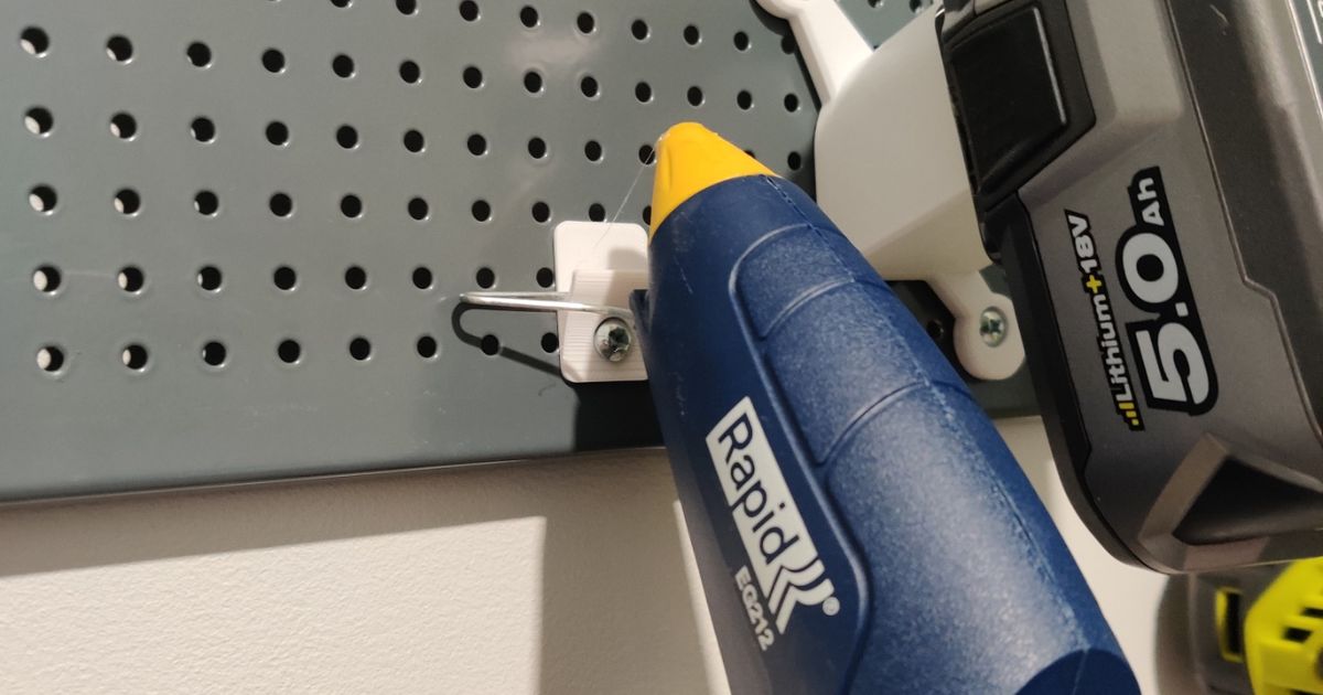 Hot Glue Gun Holder Biltema pegboard by Kaunder Download free STL