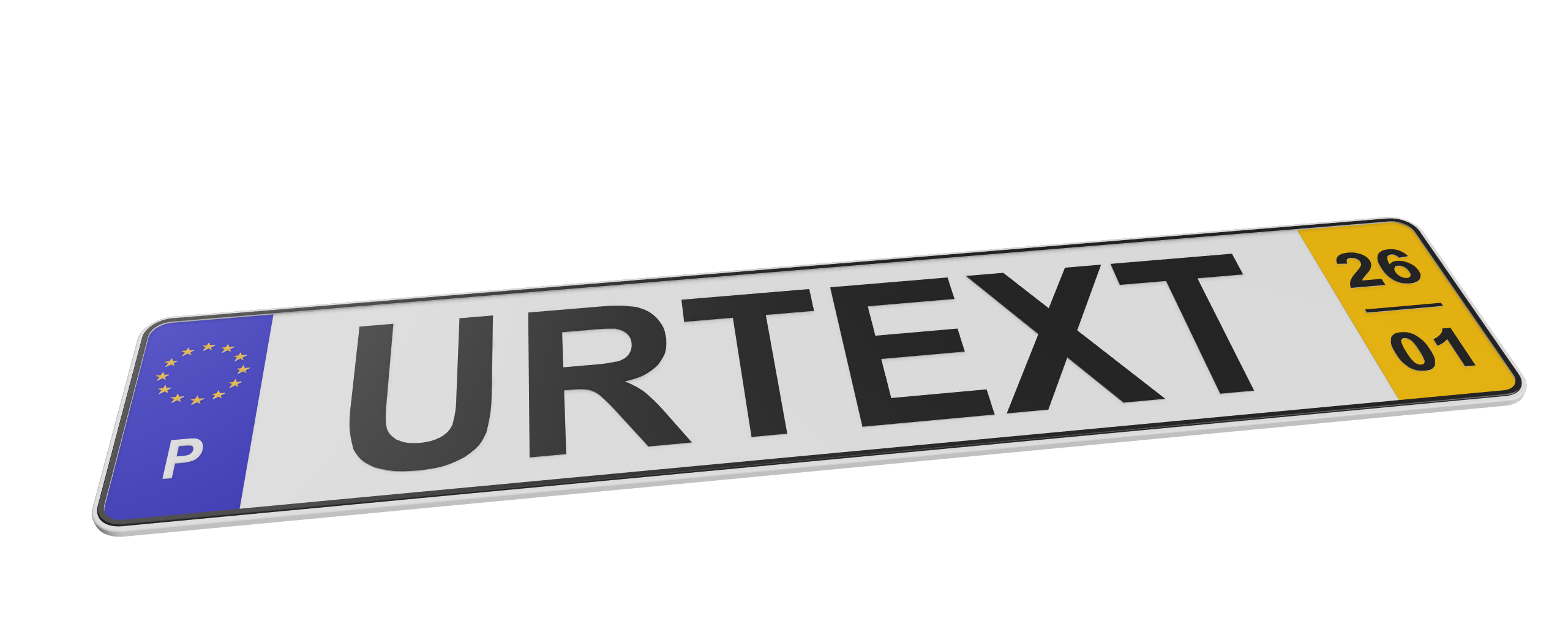 Euro License Plate Portugal PARAMETRIC Text