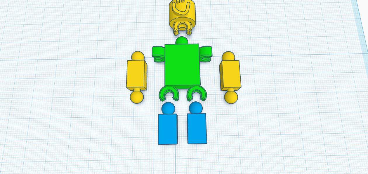 Articulated roblox figure with dummy 13 hands 3D model