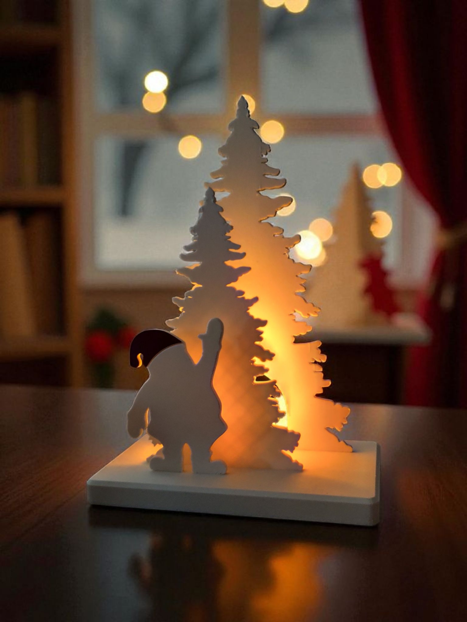 Santa Claus Decor Scene with LED tealight holder