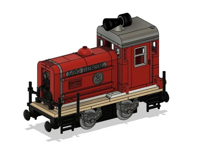 Diesel locomotive for LEGO trains tracks