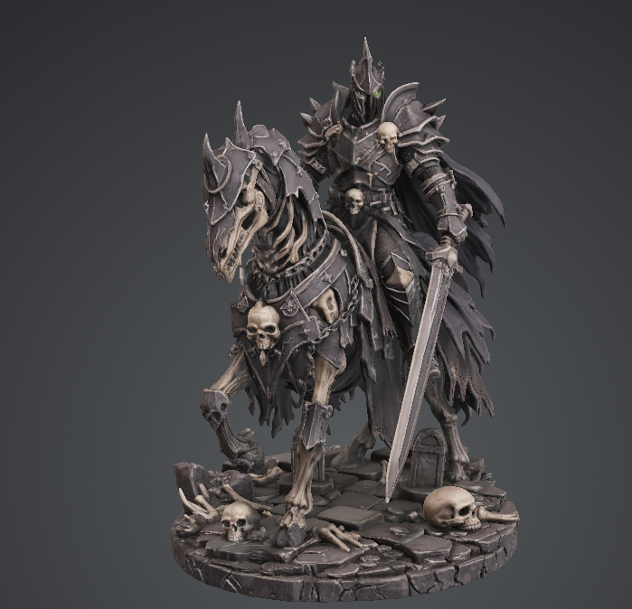 Vhorlath Realms – Undead – Gravebound Dread Rider (Dark Fantasy 3D Printable Miniature STL)