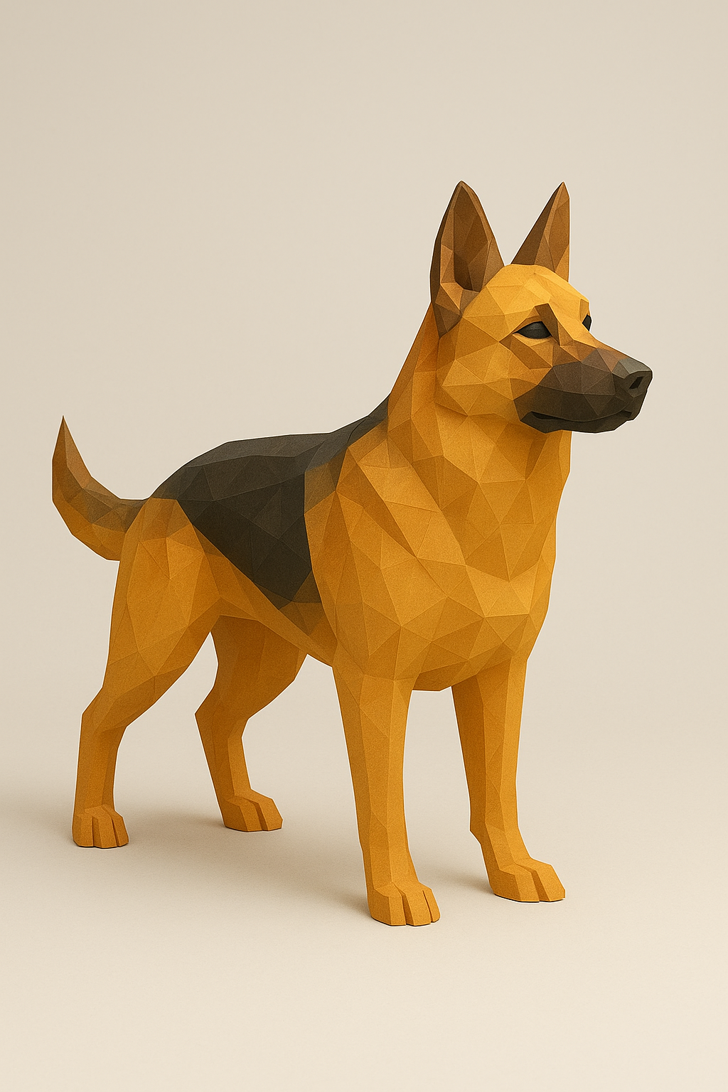 German Shepherd Low Poly 3D Model