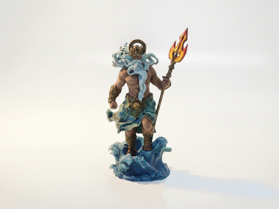 Poseidon Statue Fantasy Mythology 3D Printable