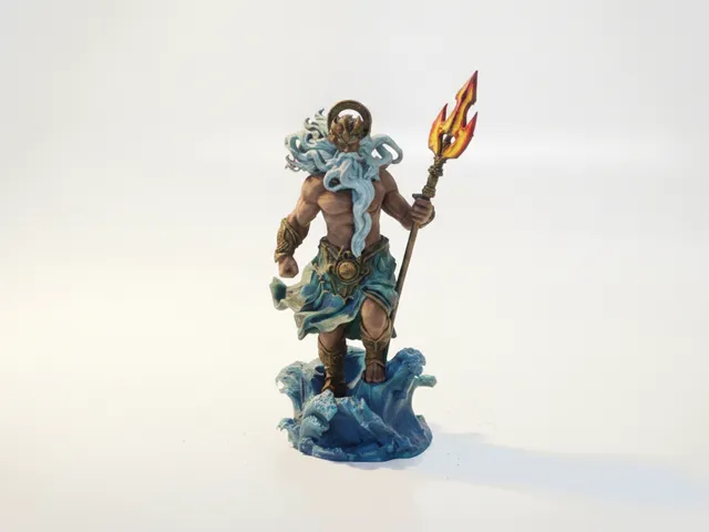 Poseidon Statue Fantasy Mythology 3D Printable