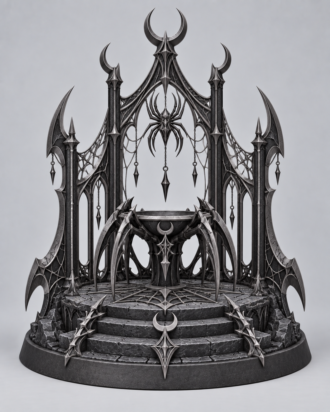 Spider Shrine, Web-Covered Ritual Monument | 32mm & 75mm Fantasy Terrain | FDM & Resin